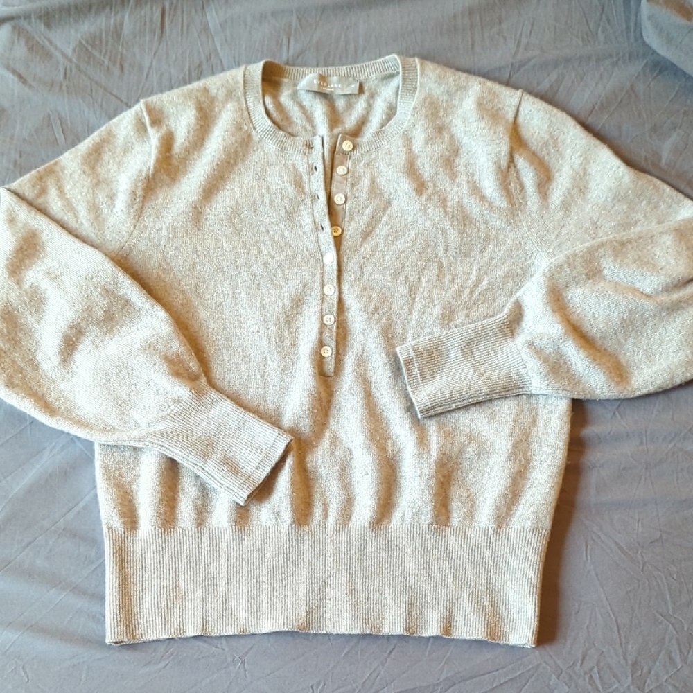 Everlane Cashmere Henley Sweater - Oatmeal